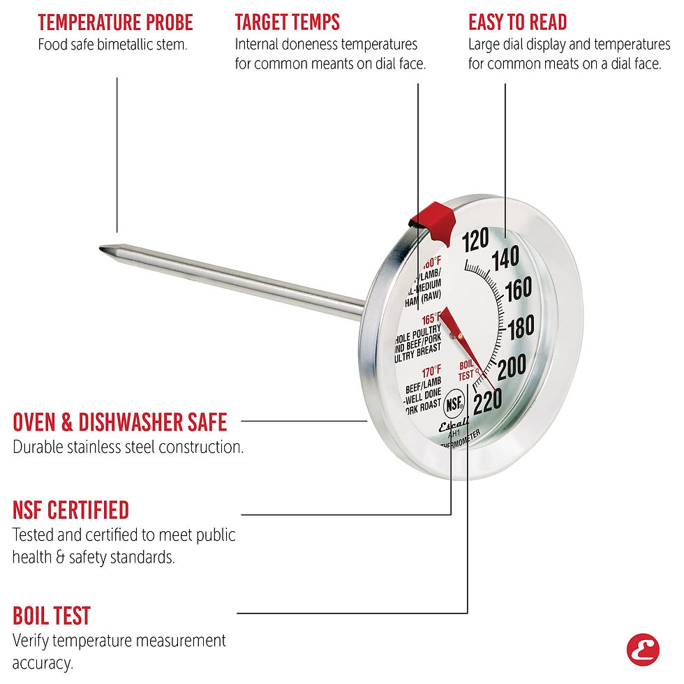 Thumbnail: Escali AH1 Meat Thermometer, 2.5" Dial, Stainless Steel, NSF Certified, Silver