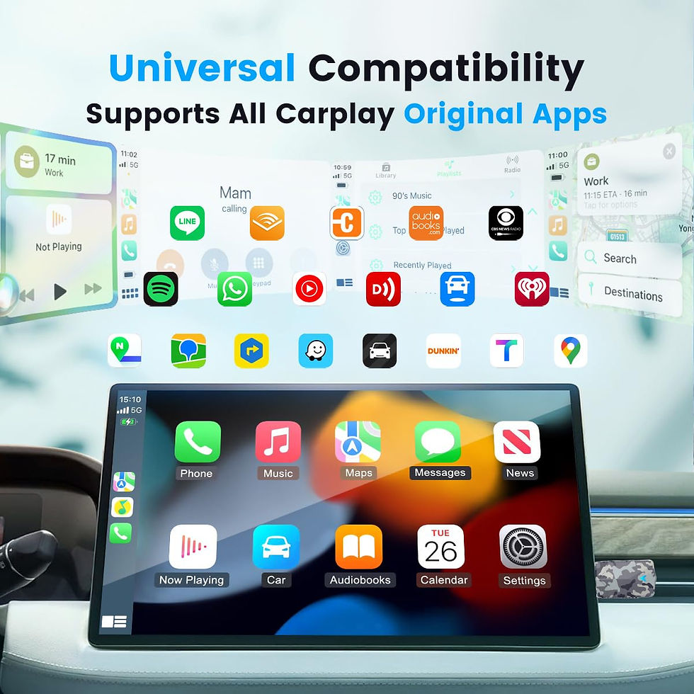 Thumbnail: Mini Android Auto CarPlay Wireless Adapter for Android 10+ & 2016+ Cars