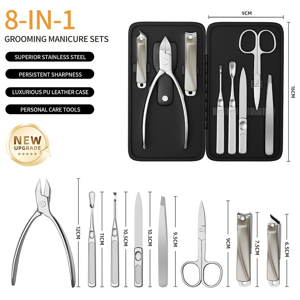 Thumbnail: Precision Nail Pedicure Kits Steel Clipper Grooming Manicure Sets Personal