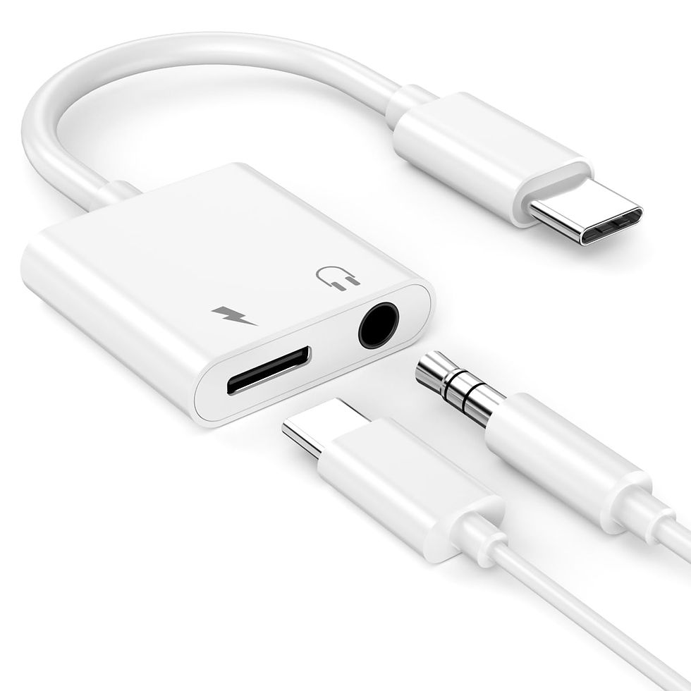 Thumbnail: Headphone Adapter for iPhone 16/15, MFi Certified Type C to Aux Adapter (White)