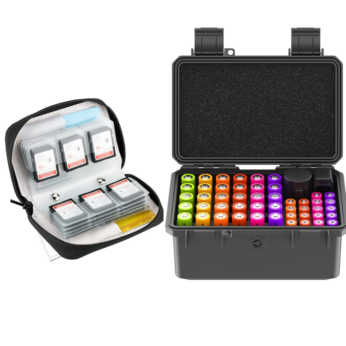 KIWIFOTOS SD Card & Battery Holder, Waterproof, 28 SD Slots, 58 AA Slots