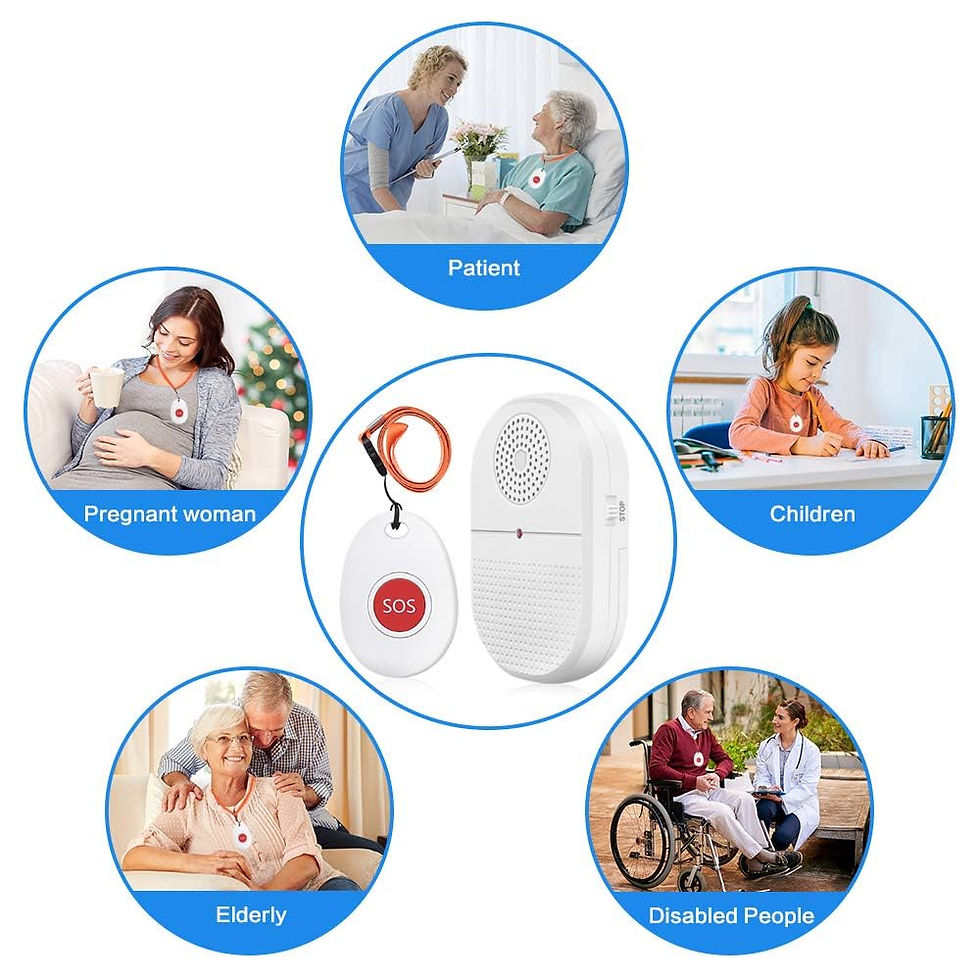 Thumbnail: ChunHee Wireless Call Button Nurse Alert Caregiver Pager System Bell for