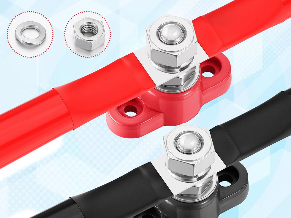 Thumbnail: 2 PCS Power Distribution Block, 12V 200A Battery Terminal Block, Red/Black