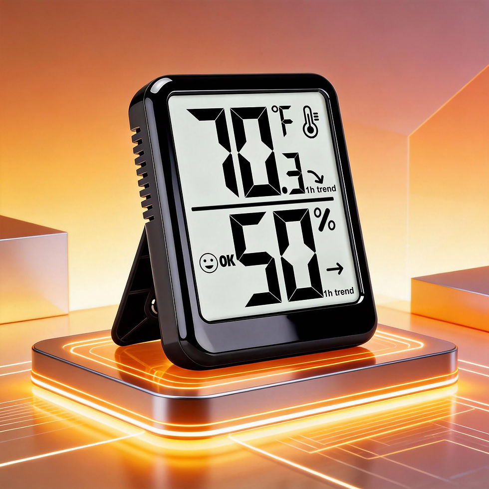 Thumbnail: Room and Sensor for Office House Pets Thermometer Indoor Hygrometer Black
