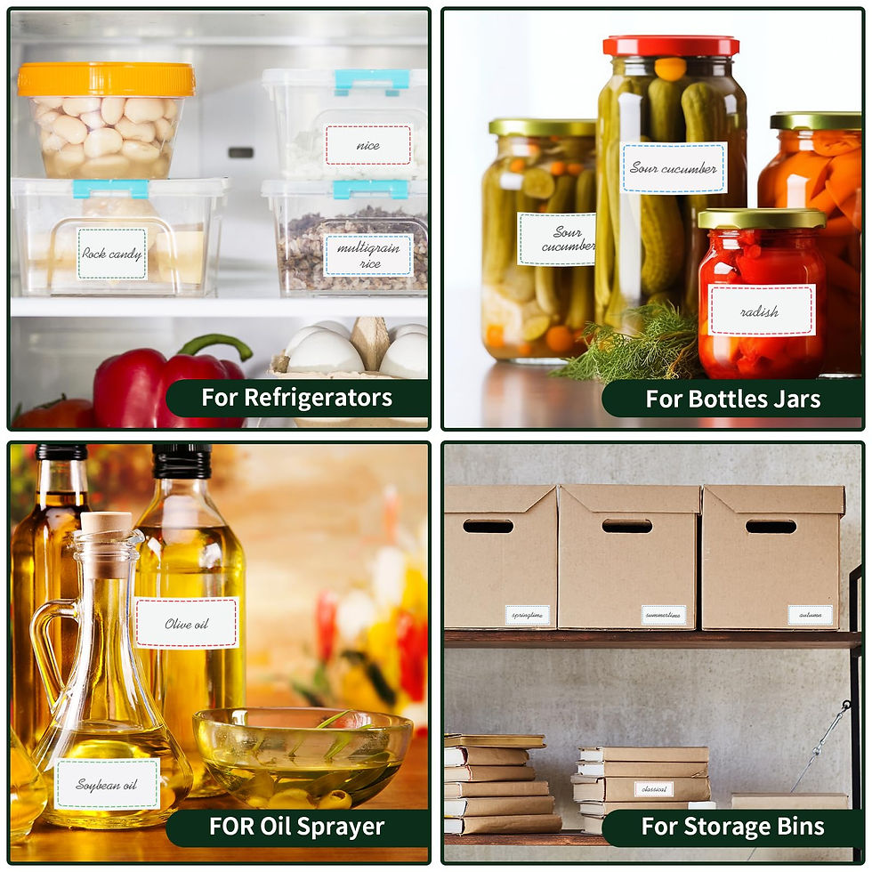 Thumbnail: 500 Freezer Labels, Water Oil Waterproof Stickers Removable 2x3 inches Red