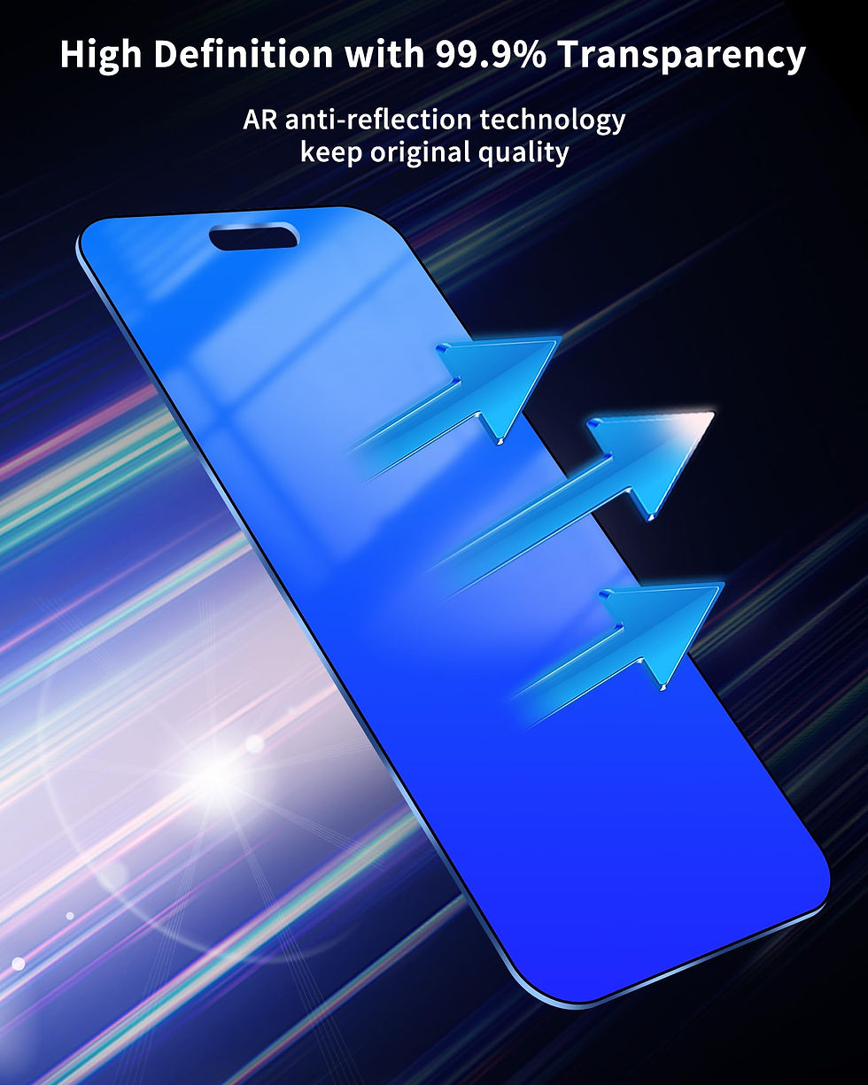 Thumbnail: 2 Pack Privacy Screen Protector for iPhone 15 Pro Max, Anti-Spy, Blue