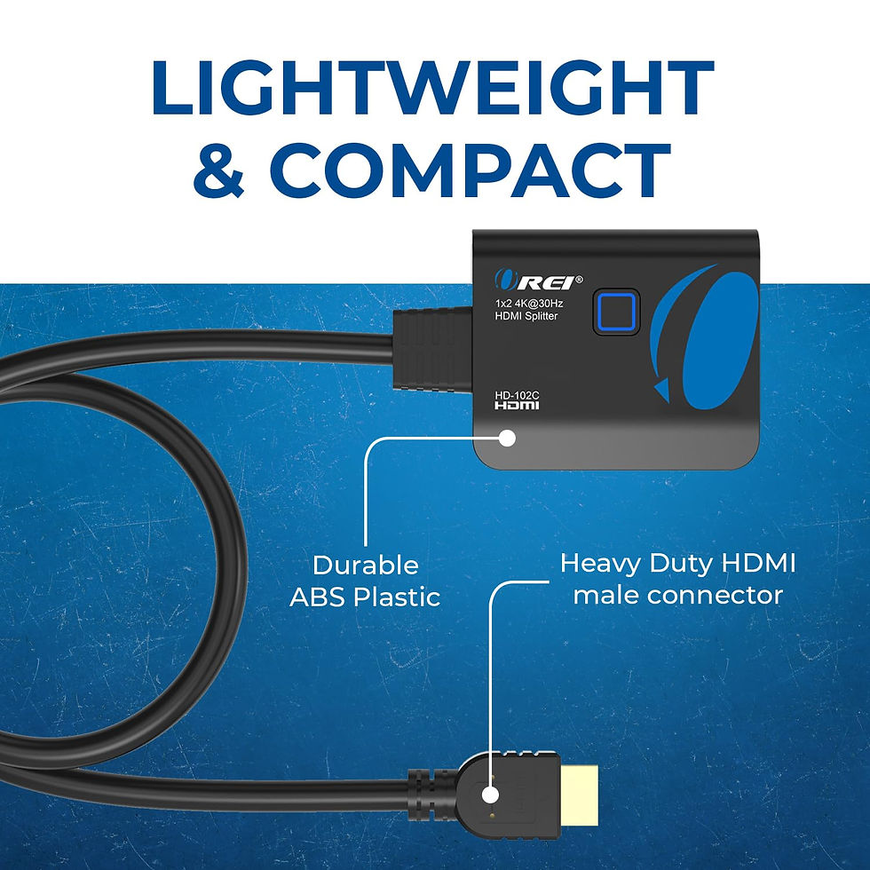 Thumbnail: OREI 4K HDMI Splitter, 1x2 HDMI for Dual Monitors, 3D & 1080P Support