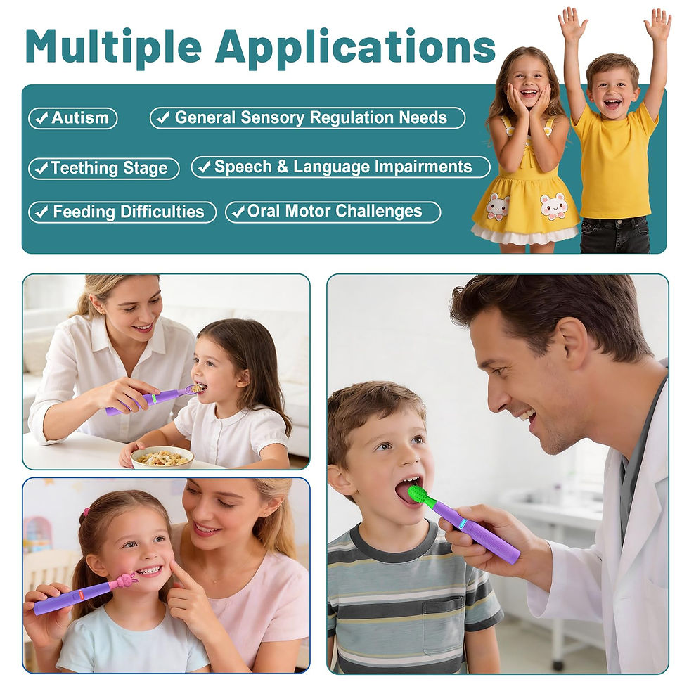 Thumbnail: Oral Vibration Tool Sensory Kit with Motor Stimulation 8 Textured Silicone