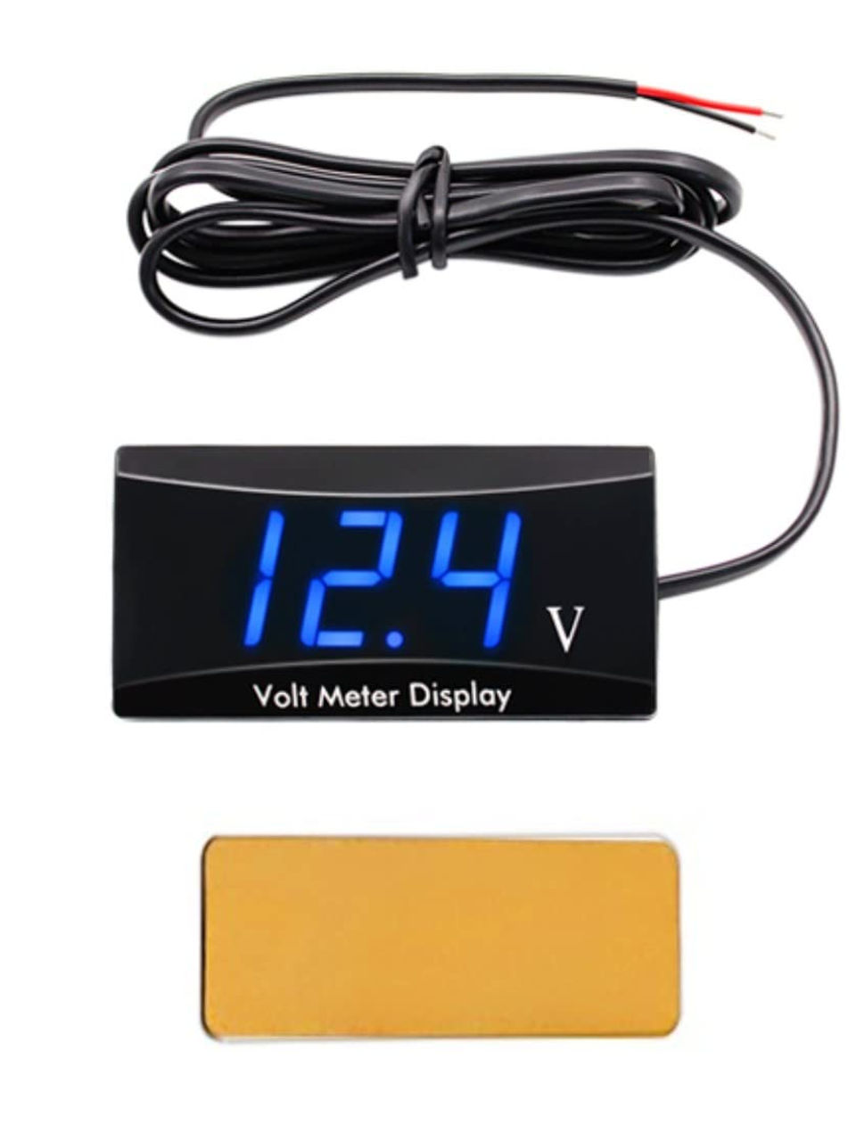 JZK 12V Waterproof LED Voltmeter for Boat Car Motorcycle - Blue Display