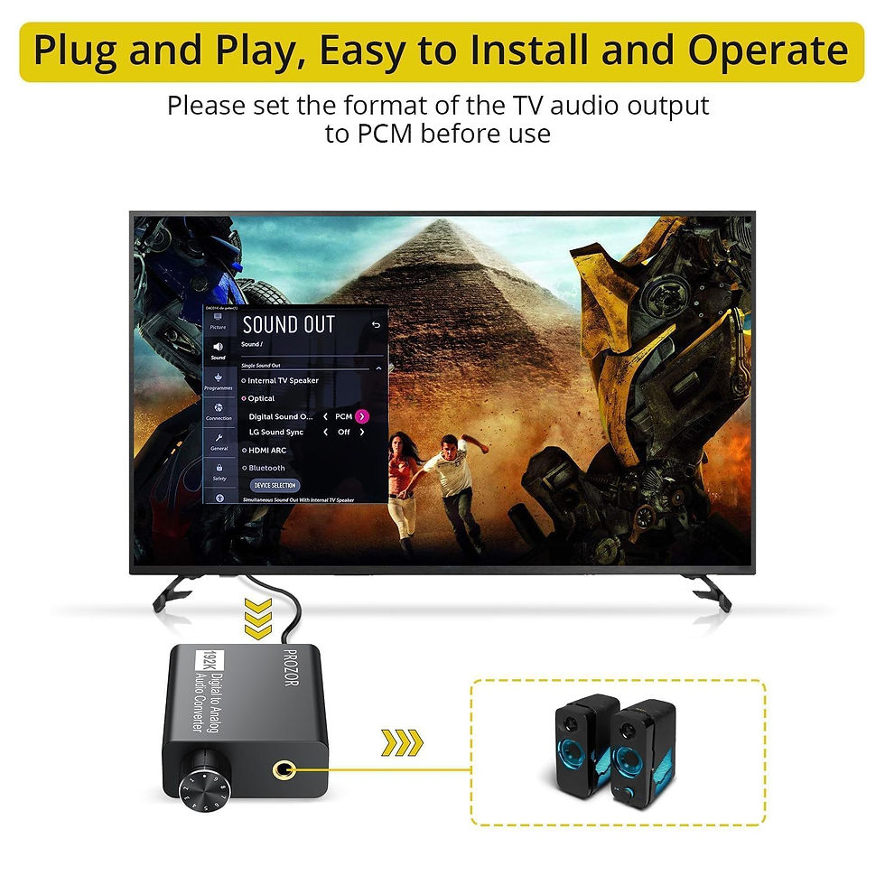 Thumbnail: PROZOR 192 kHz DAC � Optical SPDIF to RCA/3.5 mm Converter with Volume Control