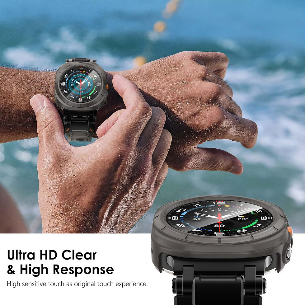 Thumbnail: FULLIFE Galaxy Watch Ultra 47mm Case w/ HD Tempered Glass Titanium Steel