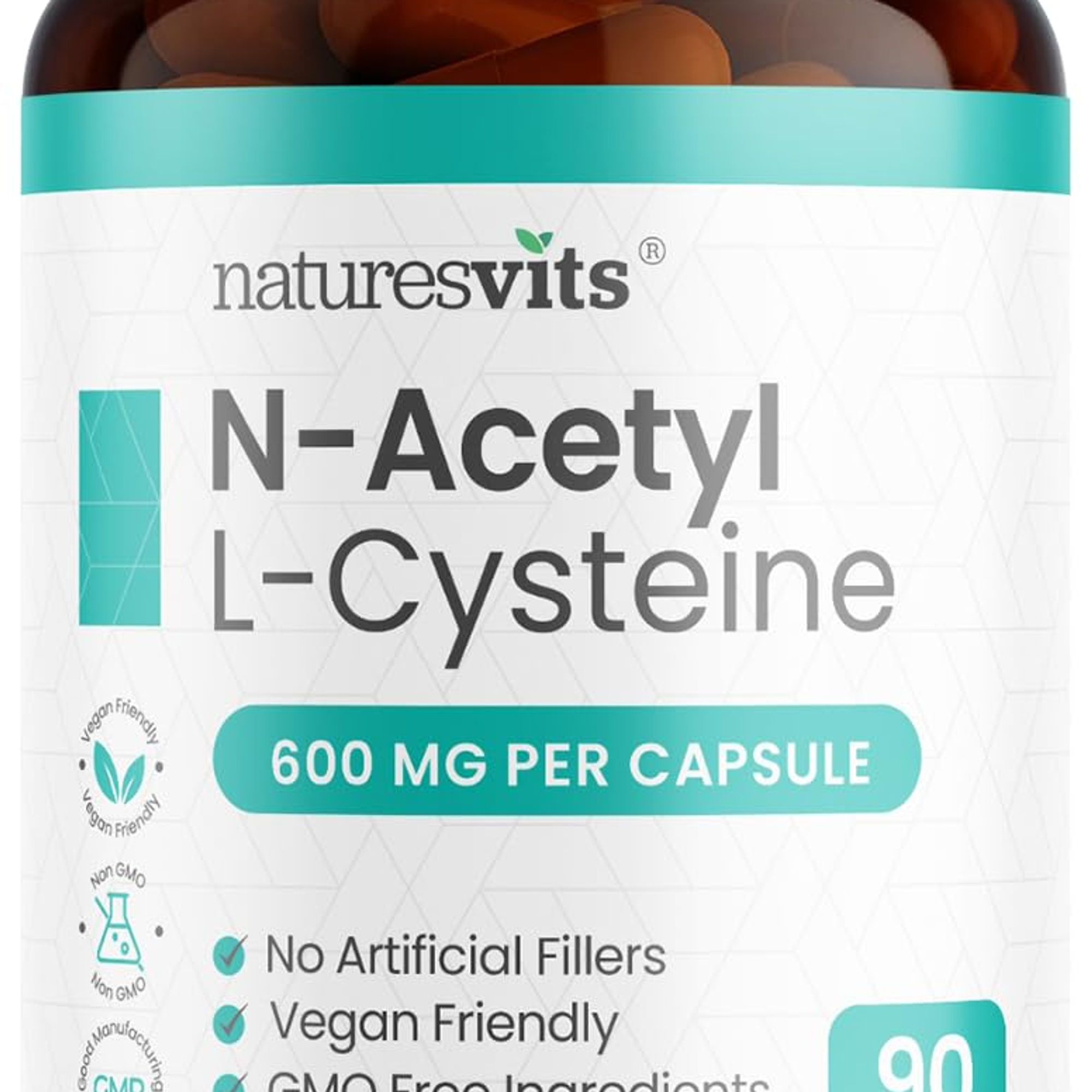 NAC Supplement 600mg, 90 Capsules, Vegan Friendly Amino Acid