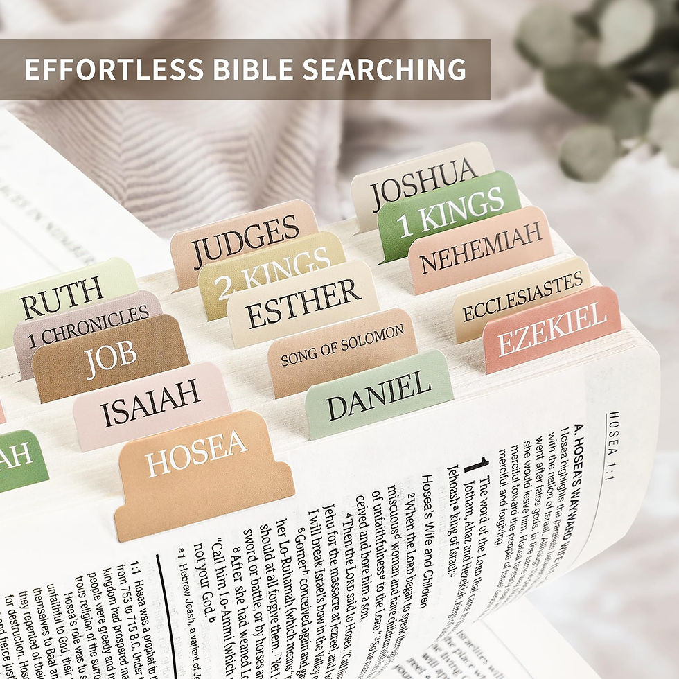 Thumbnail: Bible Tabs for Study Bible, Laminated Neutral Design with Large Print