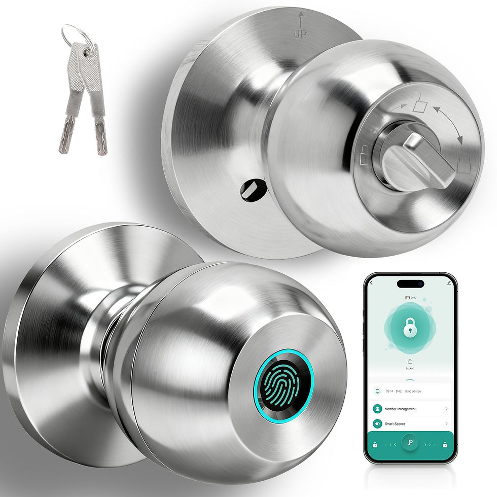 Thumbnail: Fingerprint Door Lock, Smart Door Knob, Keyless Entry Door Lock with App