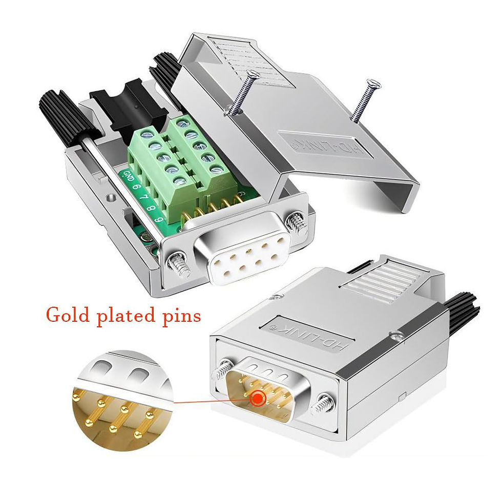 Thumbnail: DB9 Solderless Connectors, 4-Pack Male/Female RS232 with Metal Cases