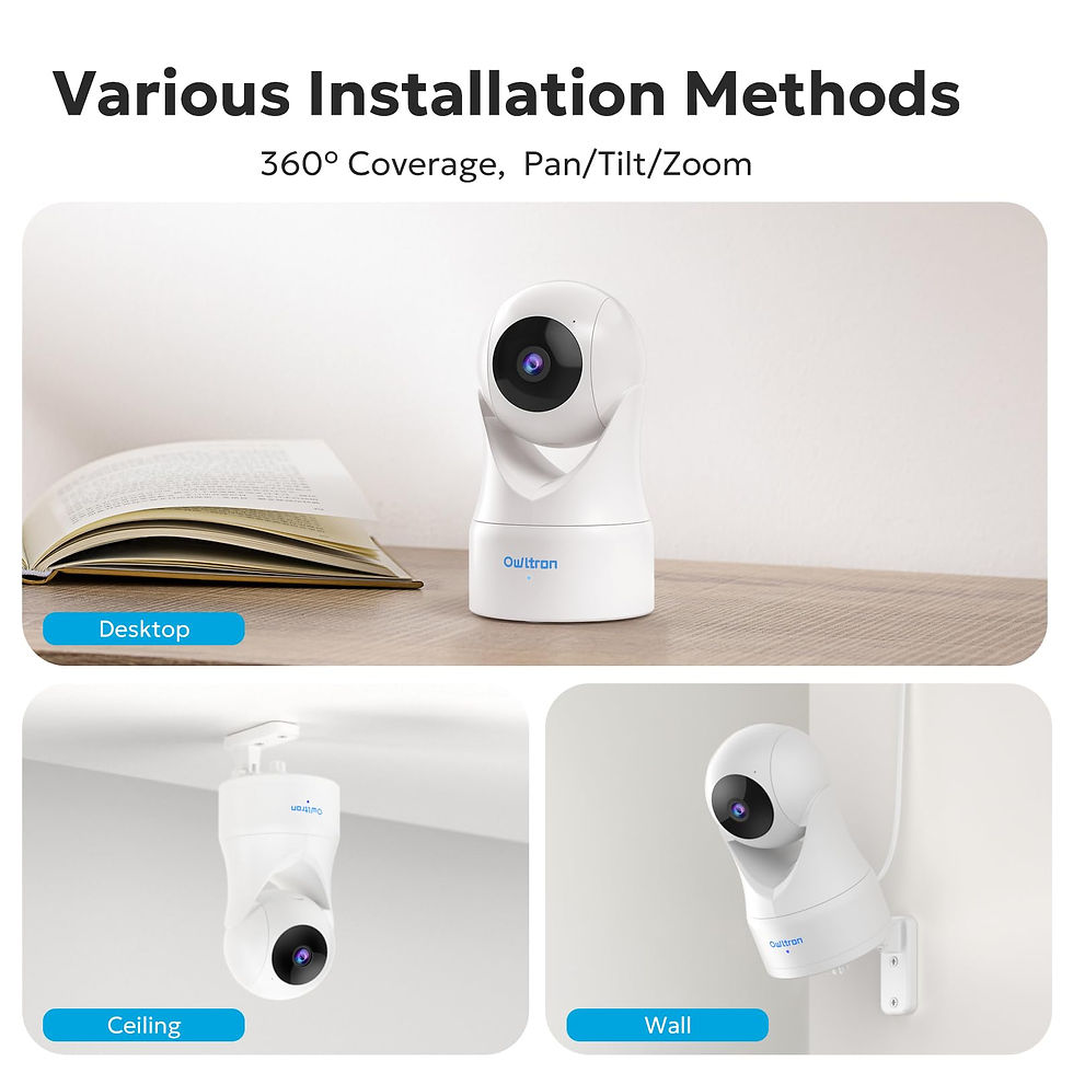 Thumbnail: owltron Security for with Detection, WiFi Indoor Camera 2K, White for with
