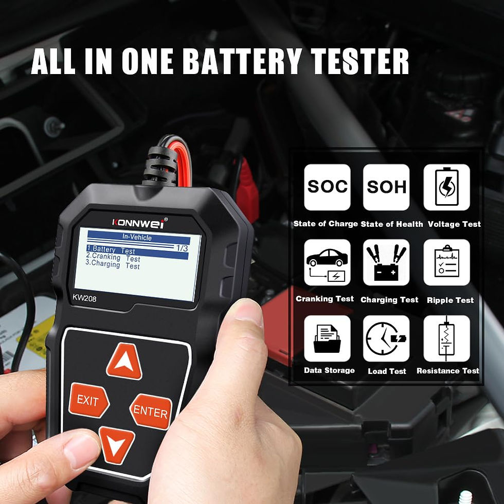 Thumbnail: KONNWEI KW208 12V Car Battery Tester, Digital Auto Battery Analyzer