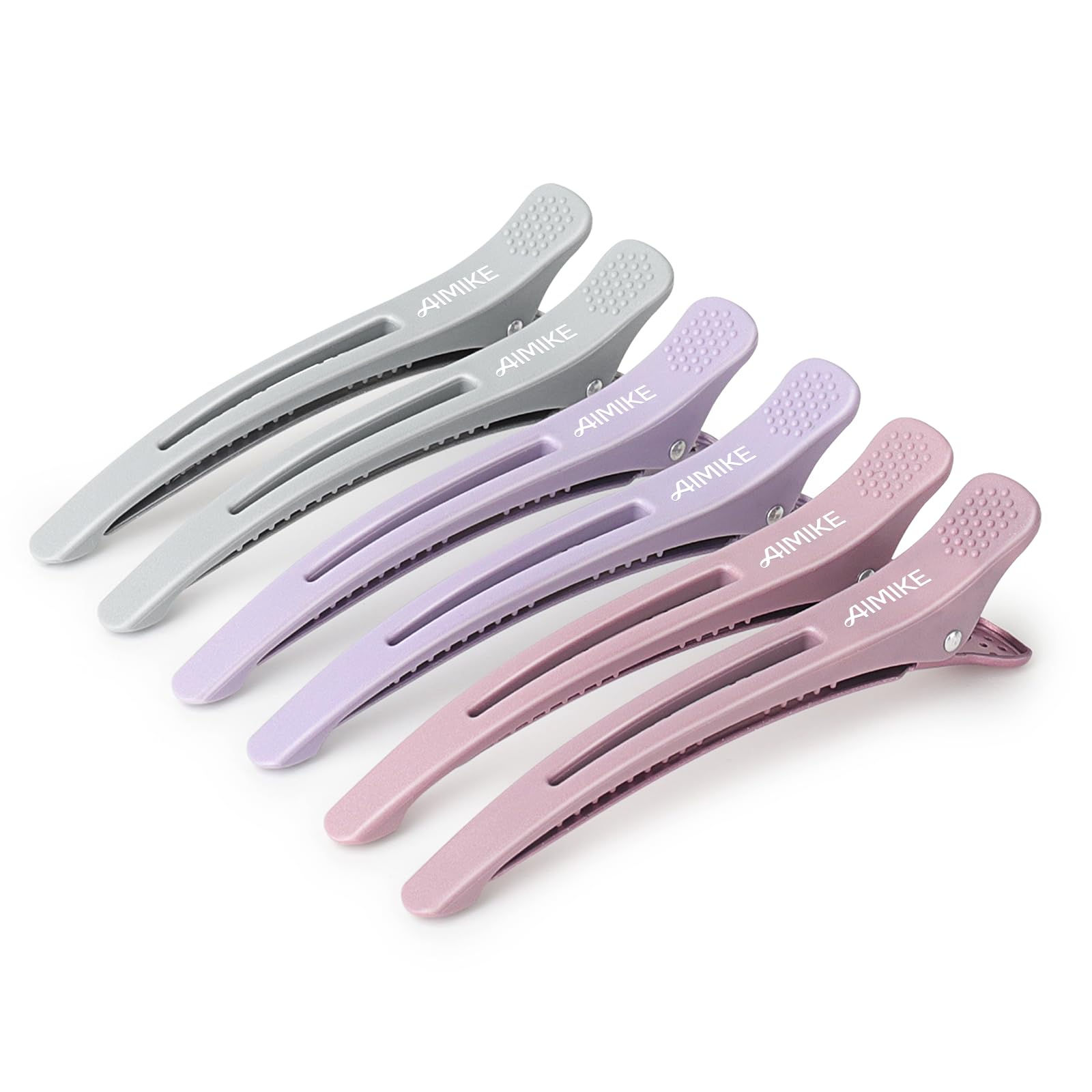 AIMIKE 6pcs Hair Clips, No Crease Silicone Band Sectioning Clips, Morandi Colors