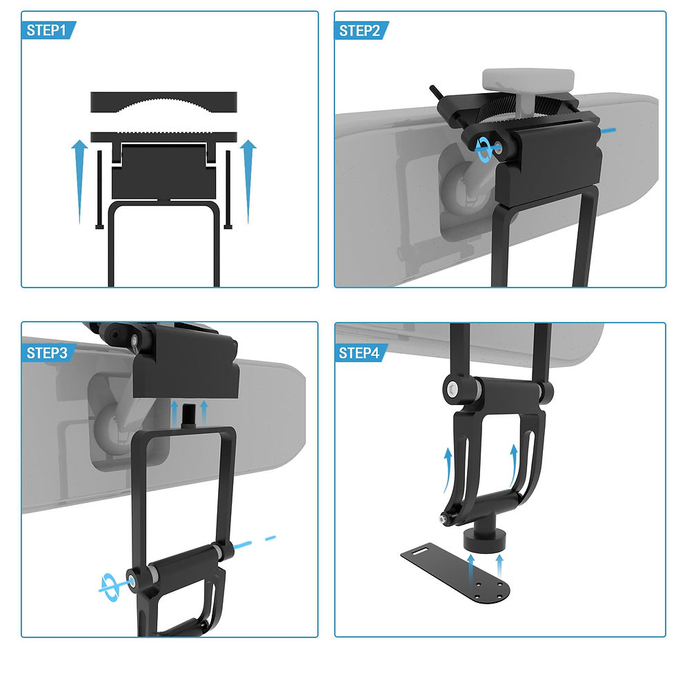 Thumbnail: Rearview Mirror Radar Detector Mount for Uniden R7/R8, Aluminum Stem Bracket