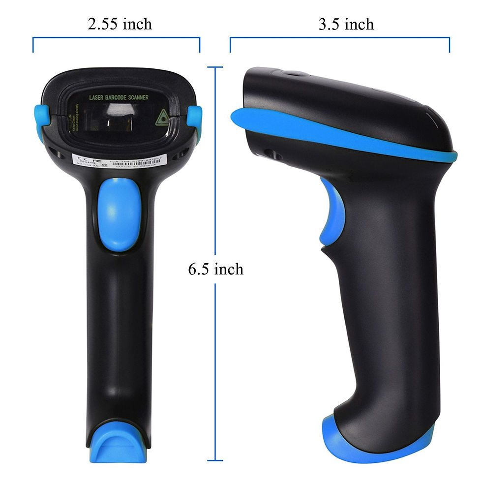 Thumbnail: WoneNice Wireless Barcode Scanner – Handheld Cordless 2.4G 1D Inventory (Blue)