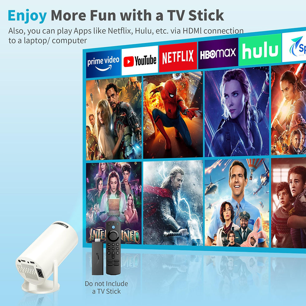 Thumbnail: Mini Projector Portable Proyector 4K Support, Full HD 1080P Small Projector