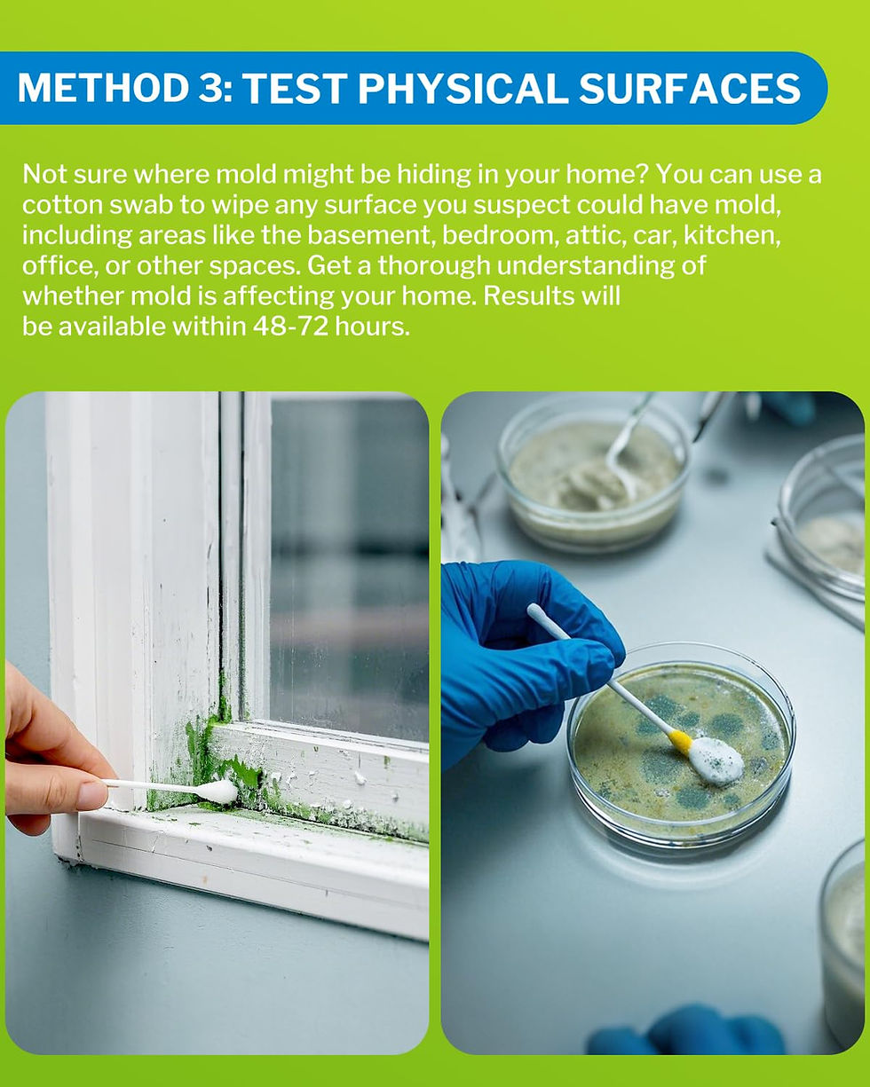 Thumbnail: Home Mold Test Kit 6 pcs � DIY Air & Surface Mold Detection + Lab Analysis