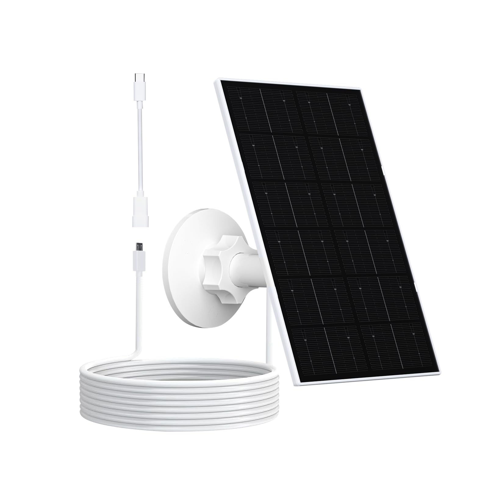 4W Solar Panel for Security Camera, USB-C/Micro USB Solar Charger for