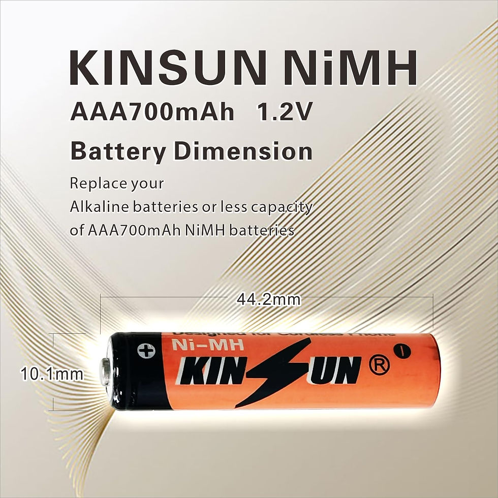 Thumbnail: KINSUN 700mAh AAA Rechargeable Batteries for Solar Lights (16-Pack)