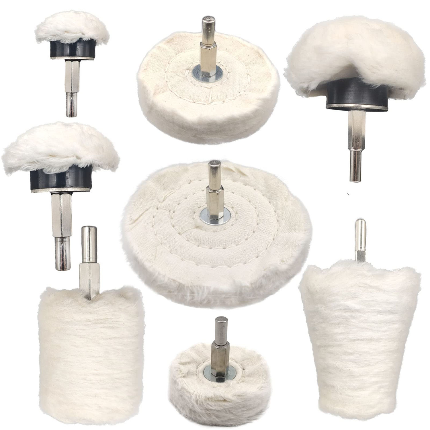 8 Wheel for Pad Kits,Wheel Shaped pcs Buffing Drill,Buffing Tool for Polishing