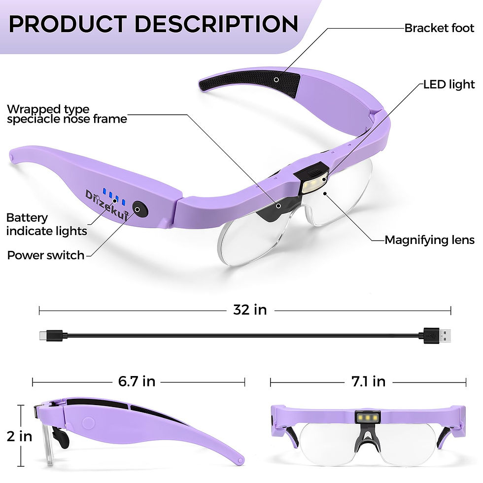 Thumbnail: Magnifying with to Head Detachable Lenses, Headset for Close Work Hobbies