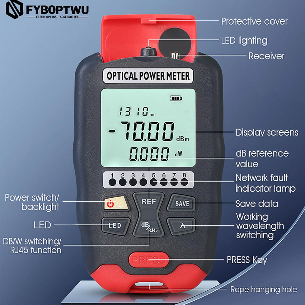 Thumbnail: 50km VFL, 3-in-1 Fiber Optic Tester, RJ45/OPM/LED Kit + FC Male to LC Adapter