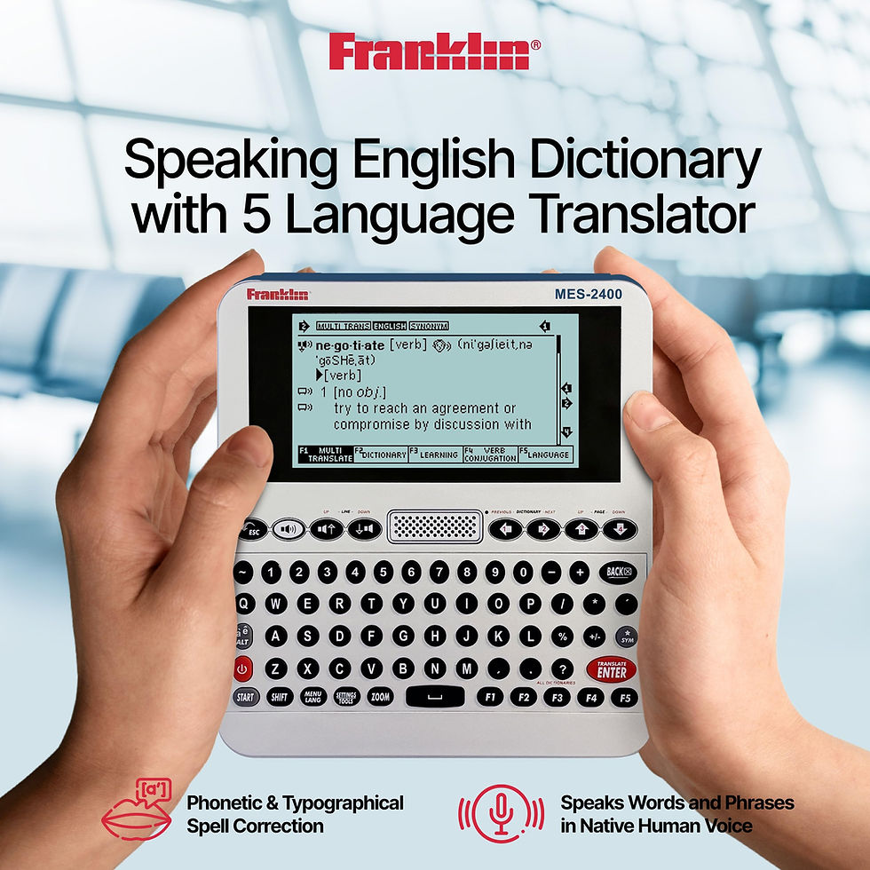 Thumbnail: Franklin MES-2400 Talking Dictionary & Multi-Language Translator, Blue