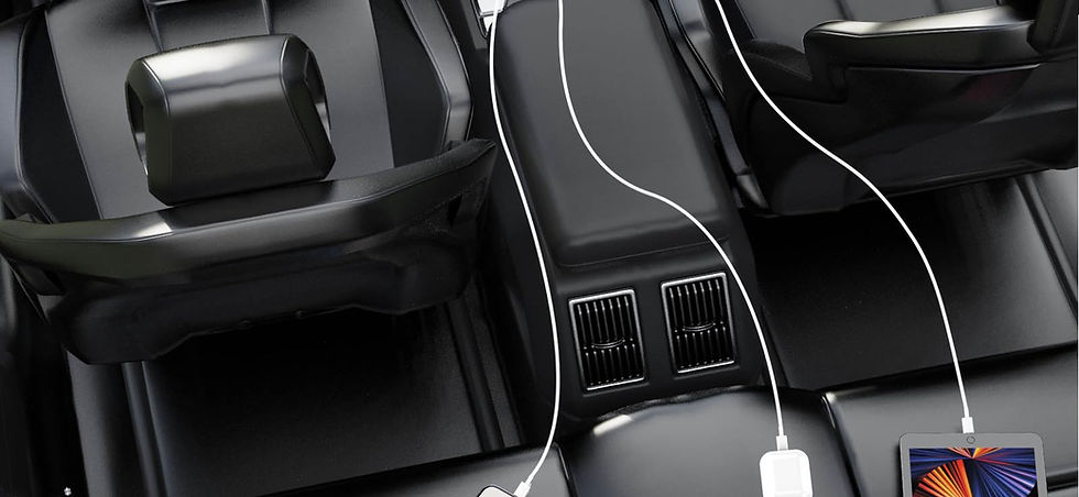 Thumbnail: Car Charger USB-C Adapter, PD 3.0 30W, 5 USB Ports for Fast Charging (2 Pack)