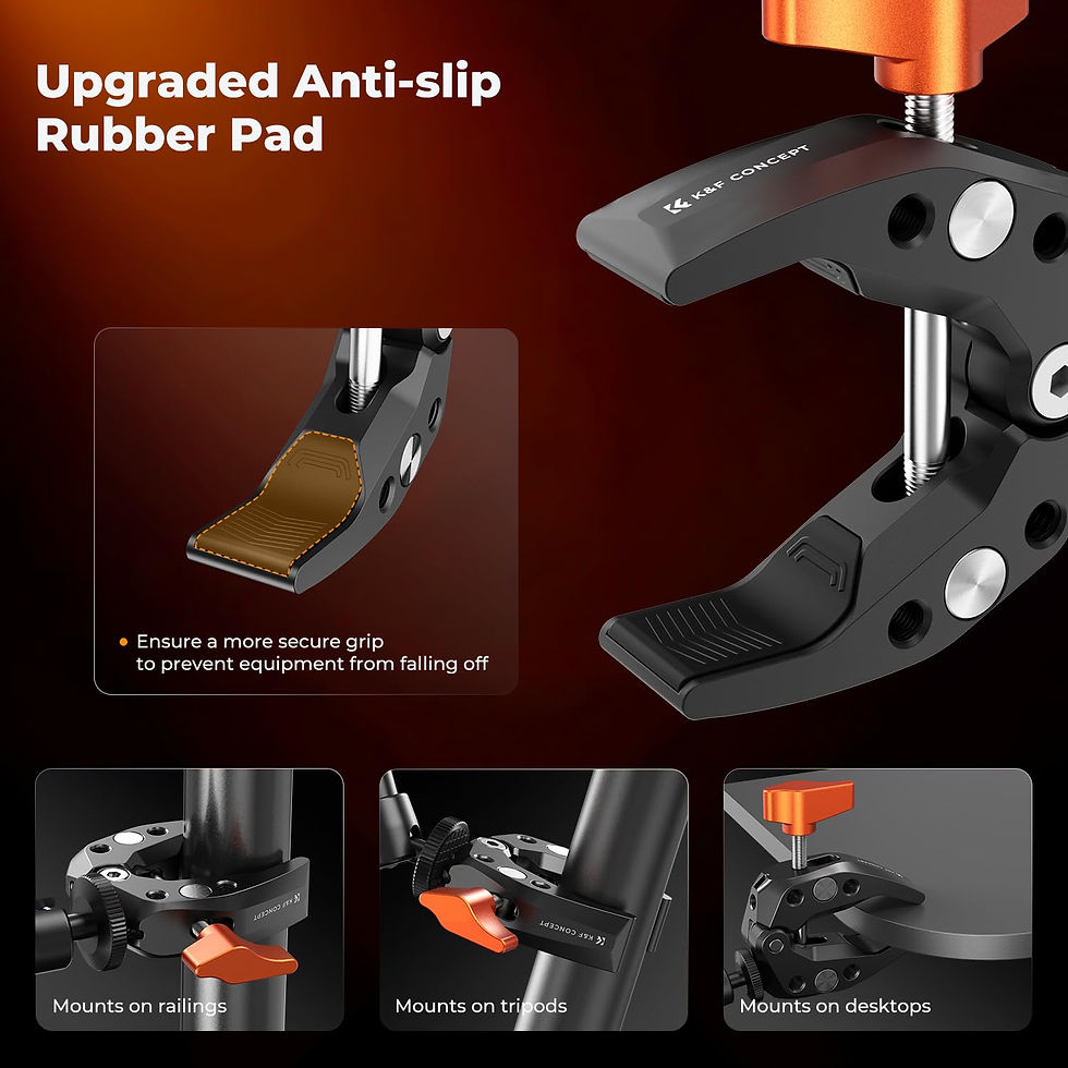 Thumbnail: K&F CONCEPT Super Crab with Thread Holes 2 Pack Camera for Round Pipe Flat