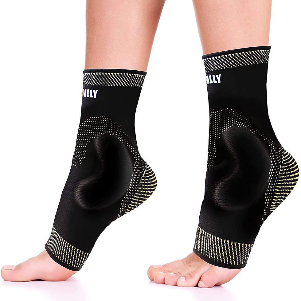 Thumbnail: NeoAlly Ankle Sleeve Silicone Support Brace Copper-Infused Compression Gel