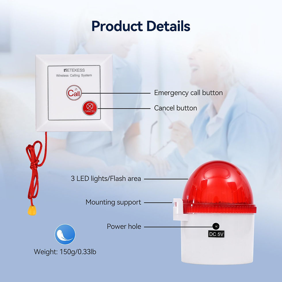 Thumbnail: Retekess Wireless Waterproof, Call Suitable for Seniors, TH103P Caregiver Pager