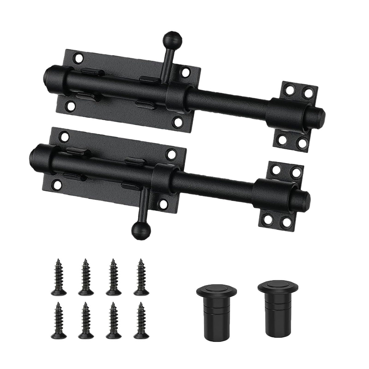 8inch Barrel Bolt Latch, Black Slide Bolt gate Latch,Stainless Steel Slide Bolt
