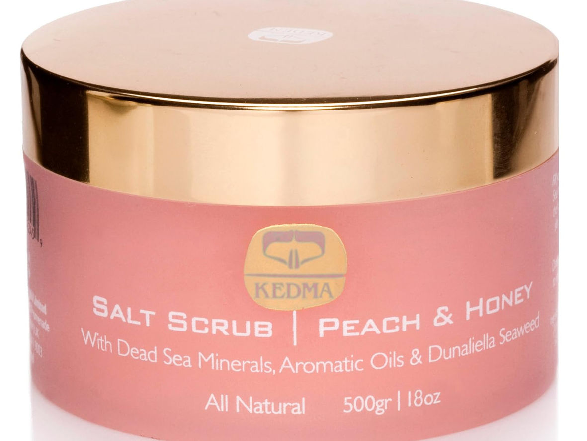 Kedma Peach & Honey Dead Sea Salt Hydrating Almond Mango Scrub � Salt Scrub
