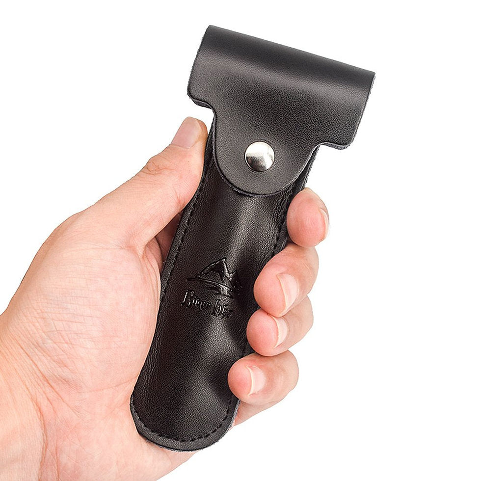 Thumbnail: RIVERLAKE Leather Razor Travel Case for Safety Razors, Black