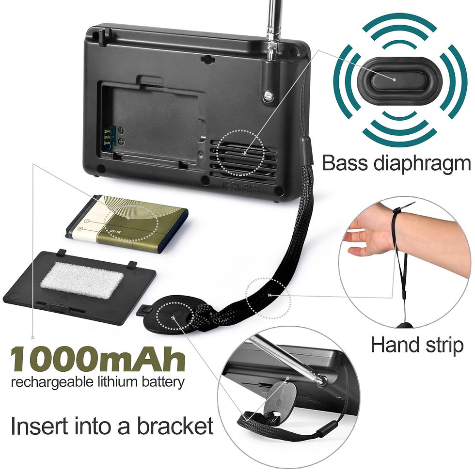 Thumbnail: ZHIWHIS Portable Radio, Shortwave Radios with Sleep FM AM Timer Bluetooth (green