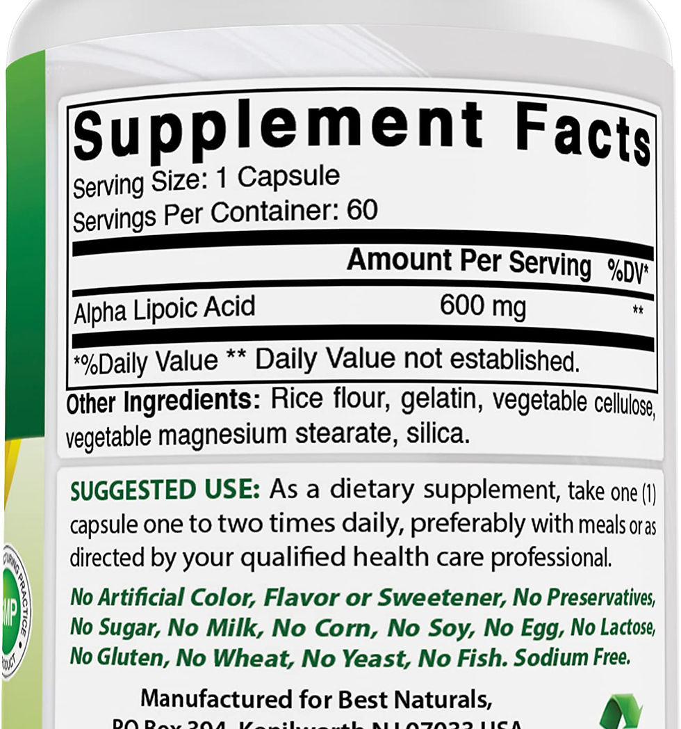 Thumbnail: Best Naturals Alpha Lipoic Acid 600mg, 60 Capsules - Antioxidant
