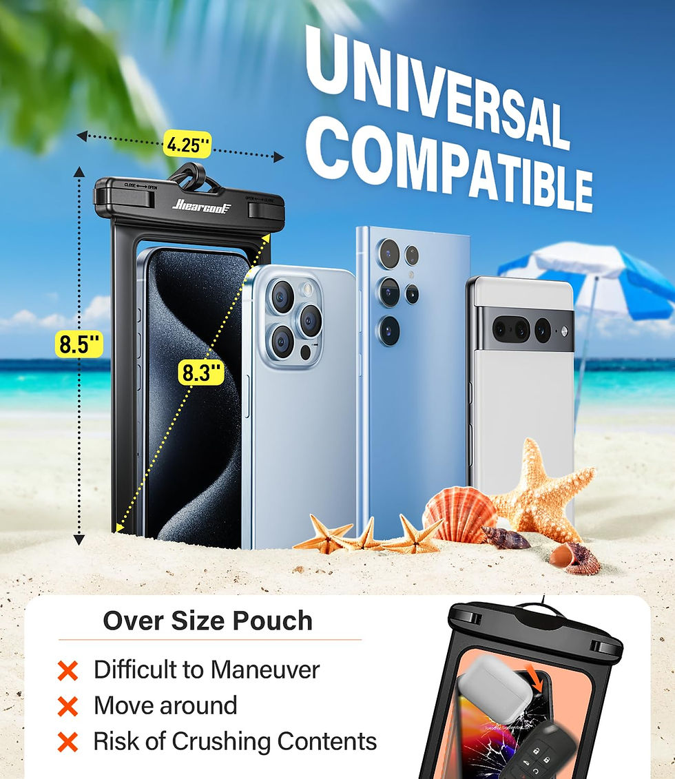 Thumbnail: Hiearcool 2-Pack Waterproof Phone Pouch for iPhone 16+, IPX8 Certified