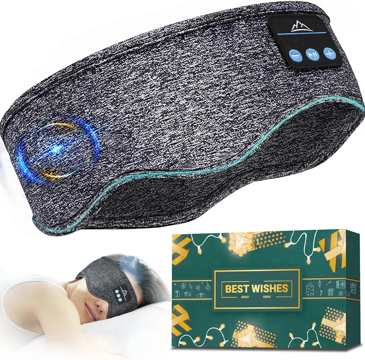 Sleep Headphones, Bluetooth Sleep Mask for Men & Women, Grey