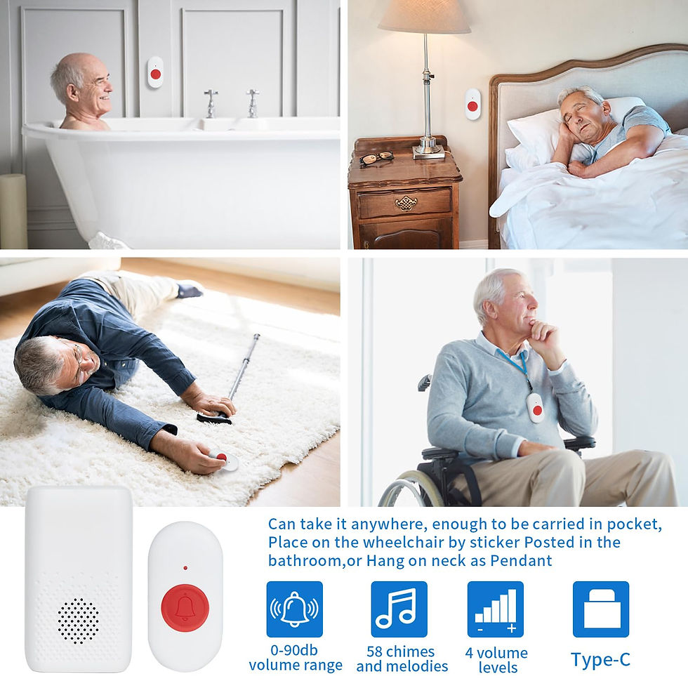 Thumbnail: Wireless Nurse Alert SOS Call Button Vibration Caregiver Pager System Nurse
