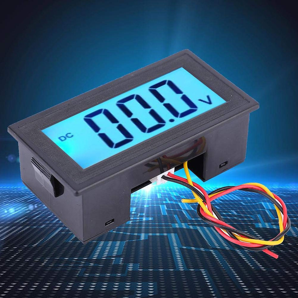 Thumbnail: Oumefar LCD Battery Monitor 3-Wire Voltage Meter DC0-100V for Car Motorcycle