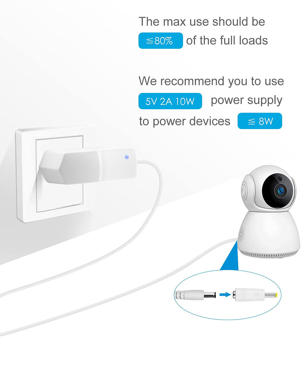 Thumbnail: ALITOVE 5V Power Supply Adapter, 2A, 100-240V AC to DC, 8 Tips, White