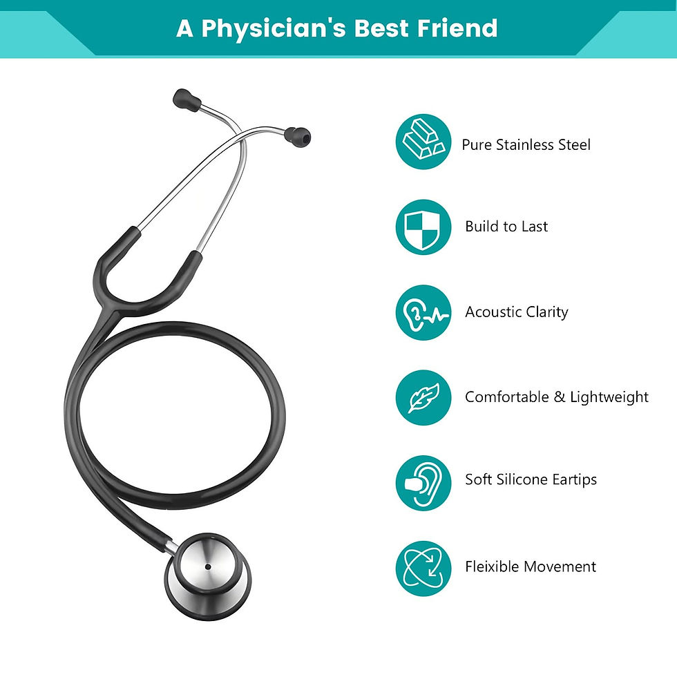 Thumbnail: Professional Stethoscope with Eartips for Doctor Nurse Steel Dual-Head