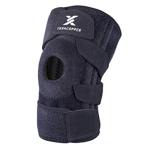 Thx4COPPER Knee Brace Support, Open Patella, Adjustable Wrap S-M