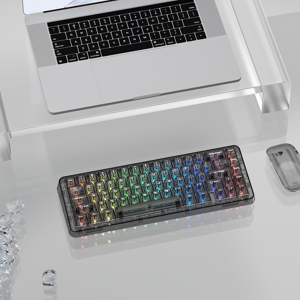 Thumbnail: dagaladoo Grey Clear Keycaps, MDA Profile, 115 Keycaps for Mechanical Keyboards