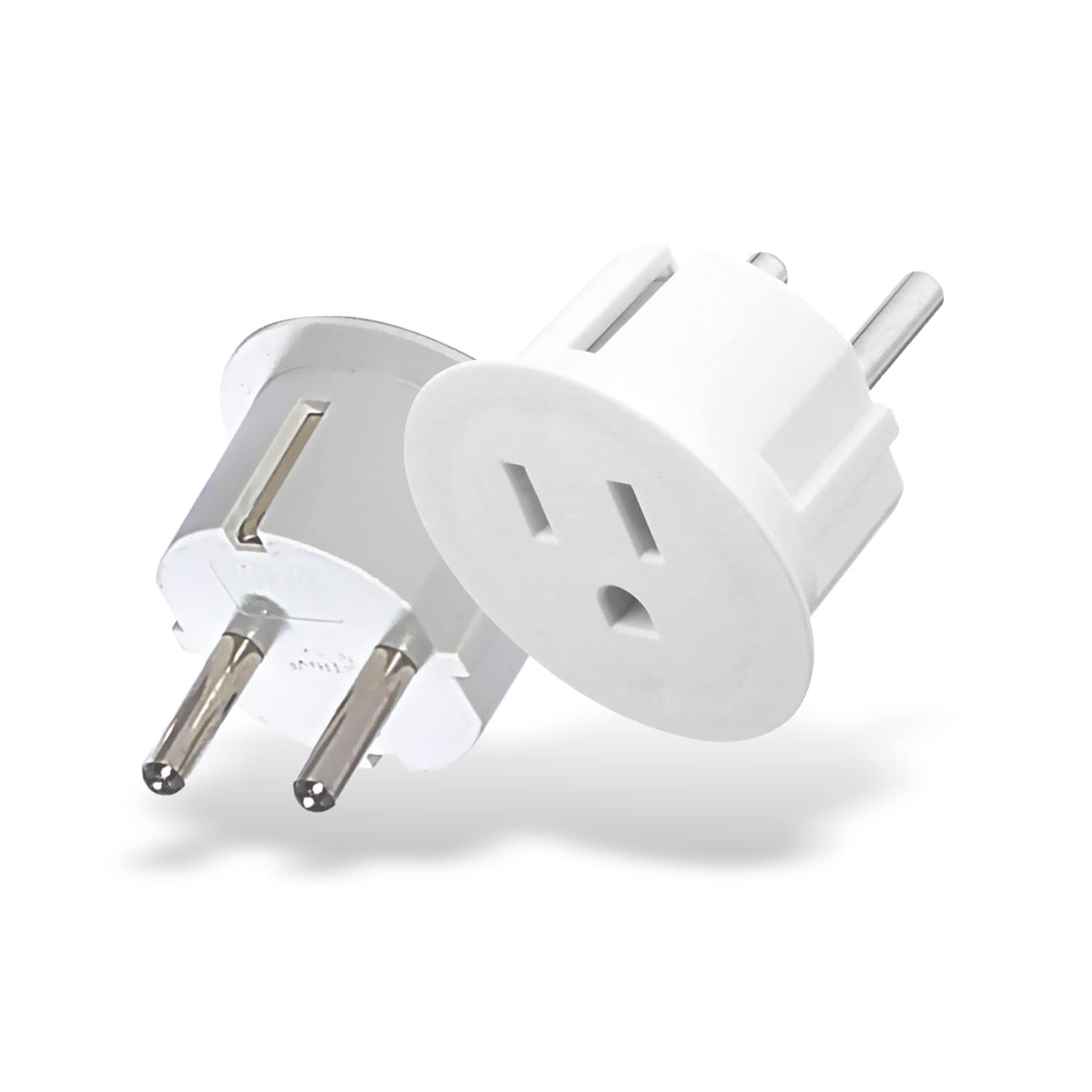 OREI USA to EU Plug Adapter – Type E/F Schuko, CE Certified, 2-Pack
